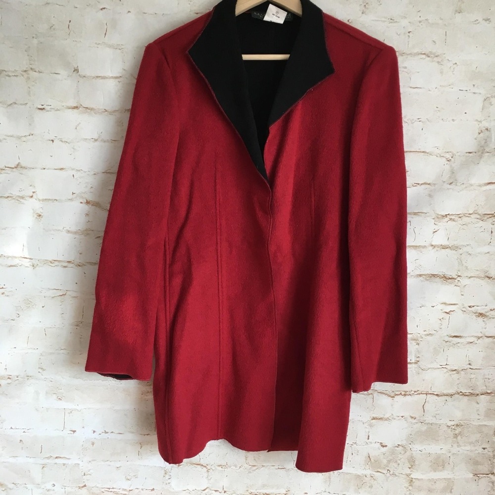 Harve Benard By Benard Haltzman Women's Size 8 Red Wool Blend Jacket Coat